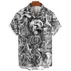 Men's Uzumaki Japanese Horror Print Shirt - Casual Button Down