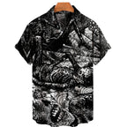 Men's Uzumaki Japanese Horror Print Shirt - Casual Button Down
