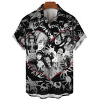Men's Uzumaki Japanese Horror Print Shirt - Casual Button Down
