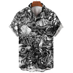 Men's Uzumaki Japanese Horror Print Shirt - Casual Button Down
