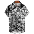 Men's Uzumaki Japanese Horror Print Shirt - Casual Button Down