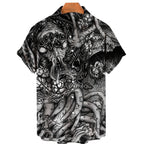 Men's Uzumaki Japanese Horror Print Shirt - Casual Button Down