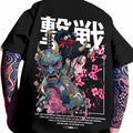 Geisha Oni Samurai Graphic Tee – Japanese Streetwear Loose Fit