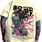 Geisha Oni Samurai Graphic Tee – Japanese Streetwear Loose Fit